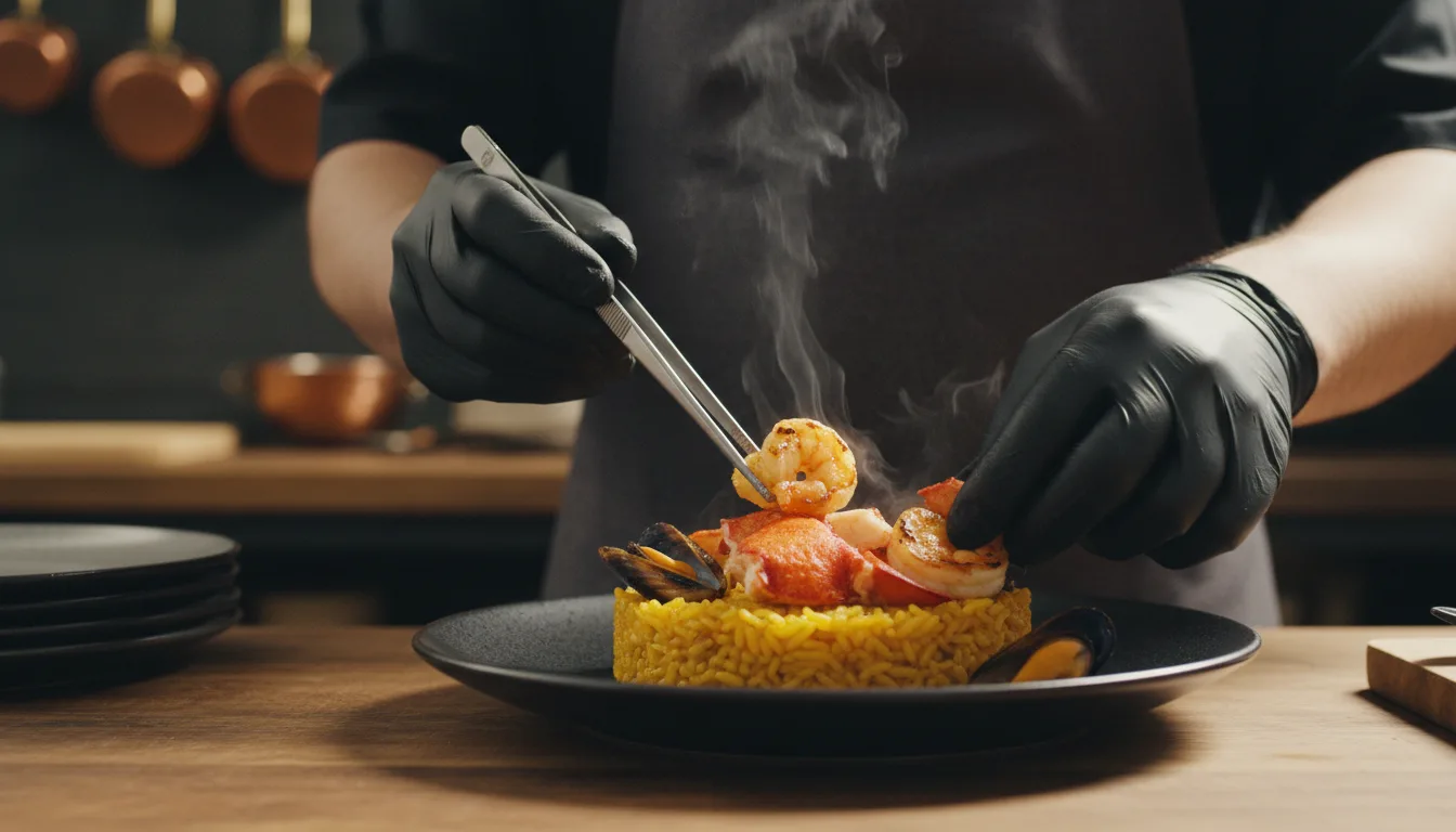 Arroz marinero emplatado al momento